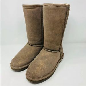 Bearpaw Boots Womens 11 Emma Tall 612W Winter Snow Brown Mid Calf Pull On Lined